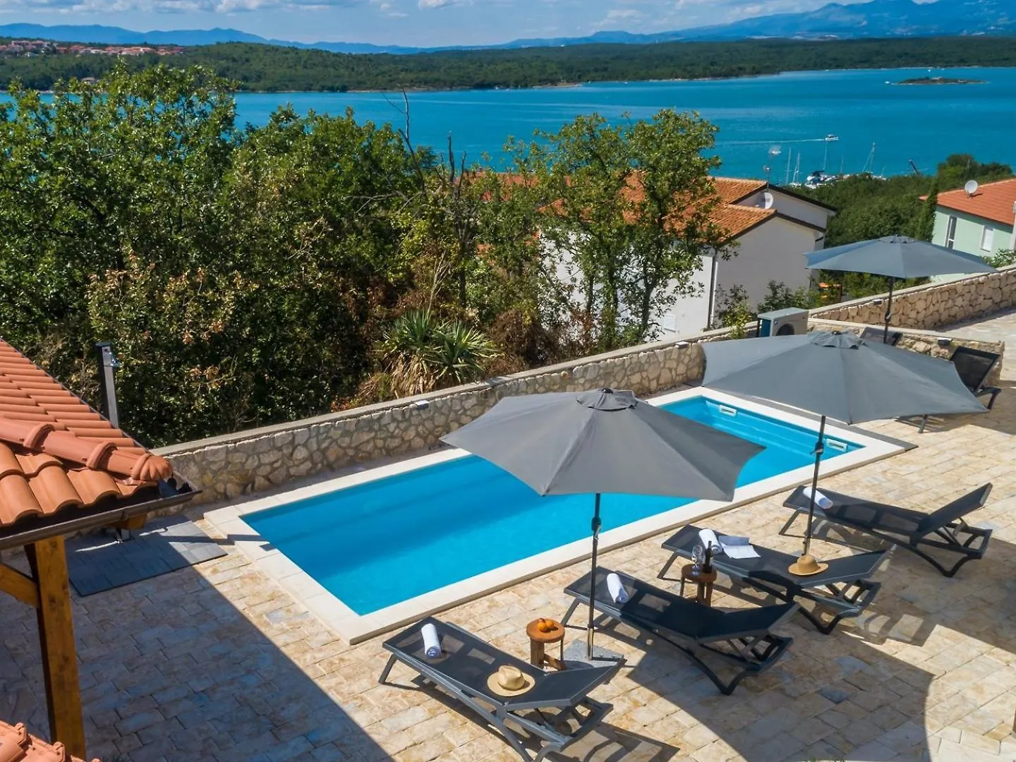 House Capri With Heated Pool And Sea View Hotel Klimno Guest house