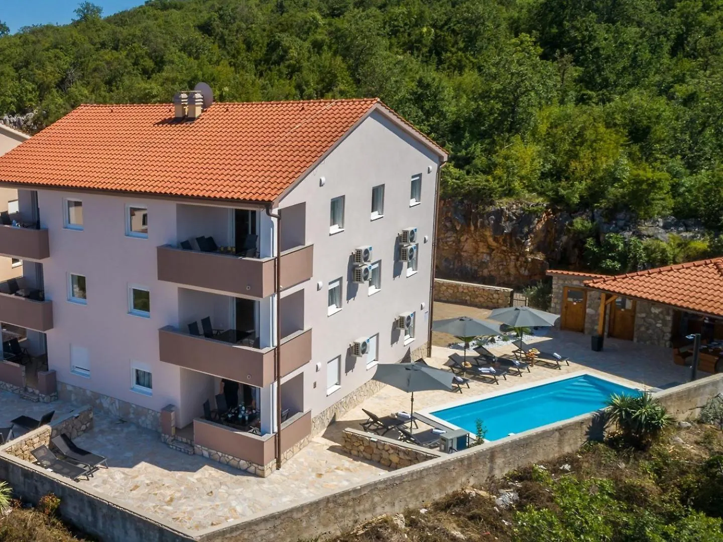 House Capri With Heated Pool And Sea View Hotel Klimno