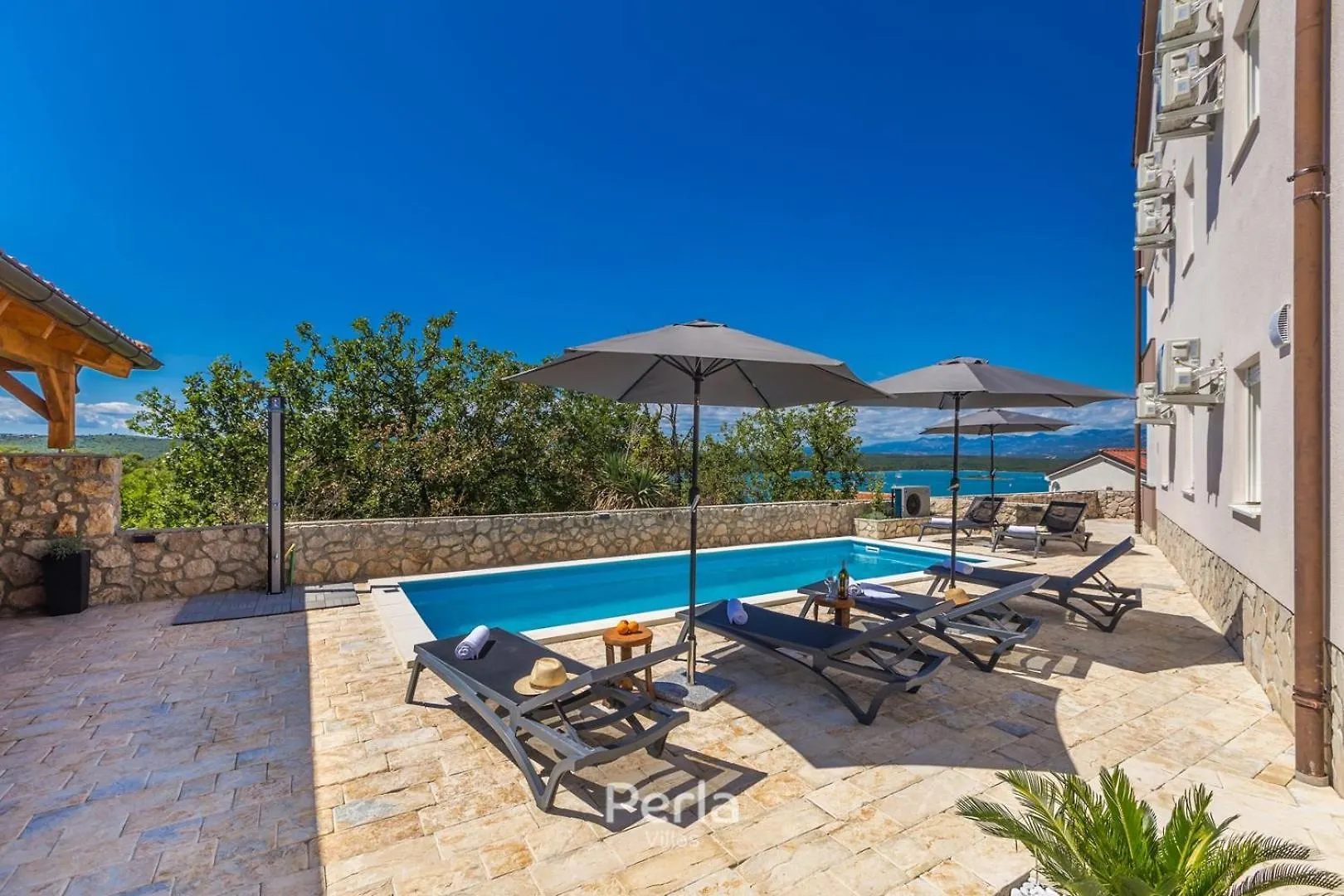 House Capri With Heated Pool And Sea View Hotel Klimno Guest house