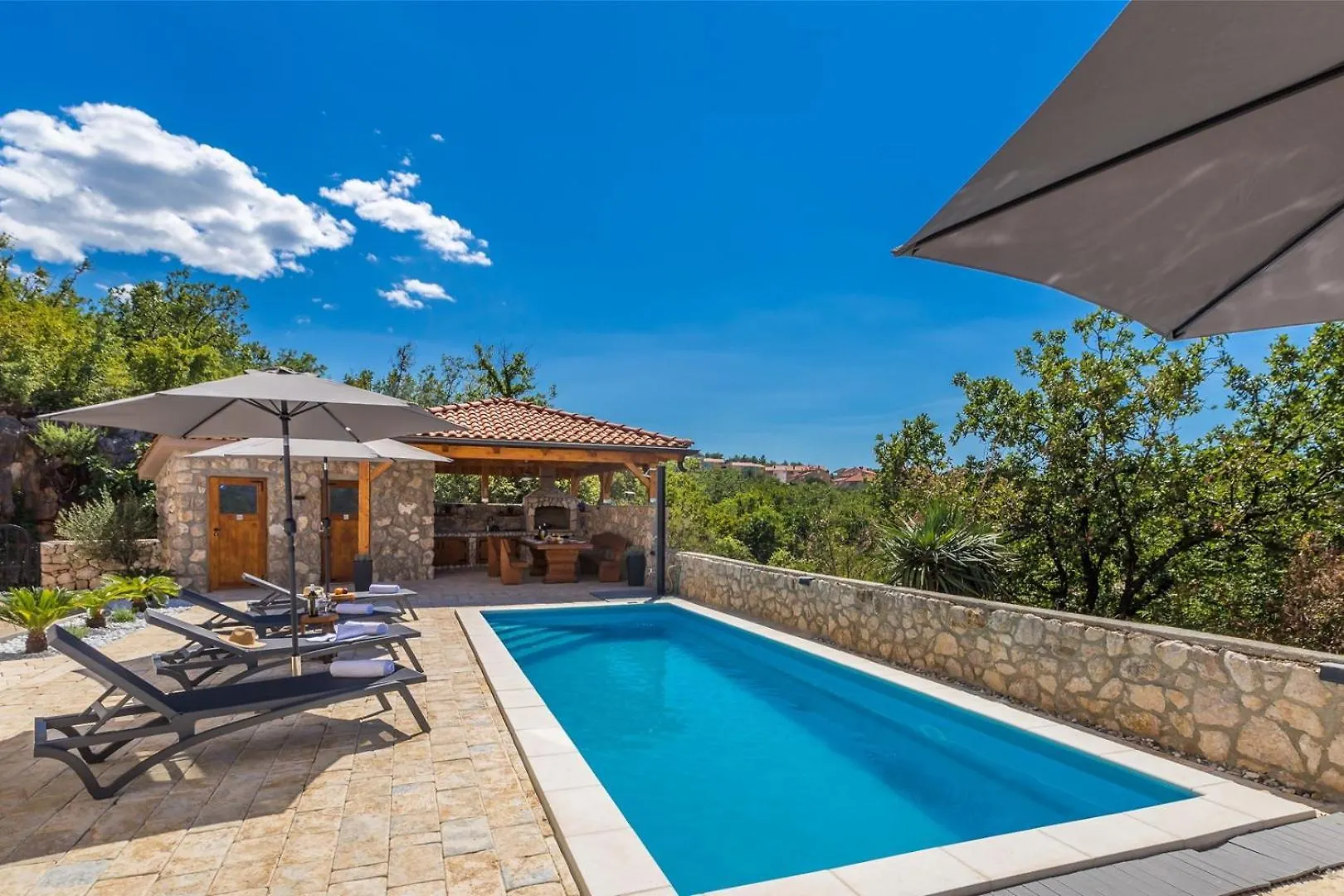 House Capri With Heated Pool And Sea View Hotel Klimno Guest house